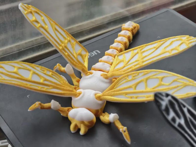 Articulated flexi Dragonfly Insect Fidget Print in Place No Supports ...