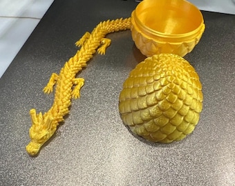 Articulated Flexi Chinese dragon dragon egg Print in place --- 3D Printer Files model STL 3MF