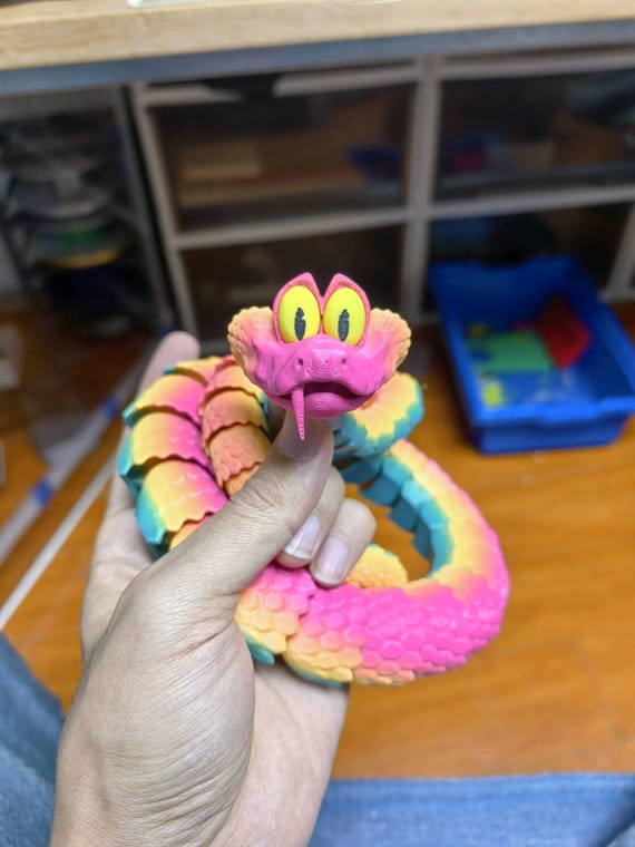 Articulated Flexi adder viper snake toy Print in place --- 3D Printer Files model STL 3MF