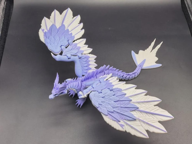 Articulated Flexi Feathered Winged Dragon No Supports Print in Place ...