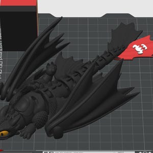 Flexi Gelenk Drachen ohnezahn Druck an Ort und Stelle --- 3D Drucker Dateien Modell STL 3MF