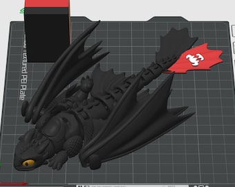 ナイトフューリーをモチーフにしたレーザー彫刻　フィジェットトイ トゥースレス＆ライトフューリー - 3Dプリント - フィジェット