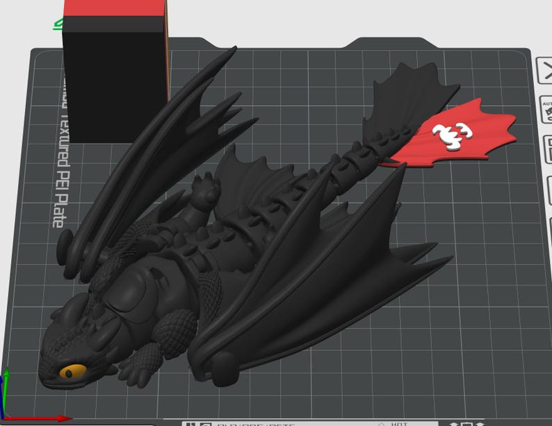 Elastyczny, przegubowy, bezzębny smok Wydruk na miejscu --- Pliki drukarki 3D Model STL 3MF zdjęcie 1