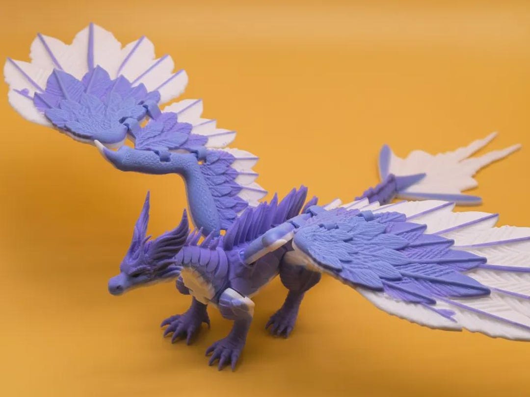 Articulated Flexi Feathered Winged Dragon No Supports Print in Place ...