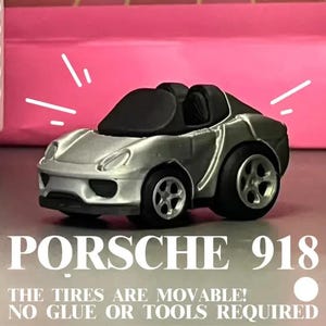 Flexi Cartoon Porsche 918 Kit Card Fidget Print op zijn plaats kinderspeelgoed cadeau diorama --- 3D-printerbestanden model STL 3MF