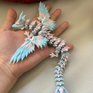 関節式フレキシクリスタルウィングドドラゴンの印刷 --- 3DプリンターファイルモデルSTL 3MF