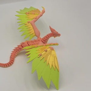 Articulated Flexi big winged dragon Print in place --- 3D Printer Files model STL 3MF