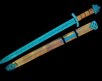 Espada élfica de fantasía con vaina | Espada decorativa hecha a mano | Hoja coleccionable de inspiración celta | Regalo medieval para exhibición en la pared | HavnBlades