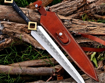 Cuchillo de hoja fija HavnBlades con hoja de acero estampada y mango decorativo.