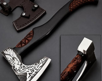 Hacha vikinga grabada a mano | Hacha de camping decorativa nórdica personalizada | Regalo rústico para él | Hacha de colección – HavnBlades