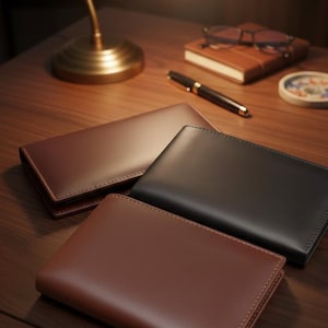 Men’s Long Cow Leather Wallet | Slim Bifold Checkbook Wallet | Travel Organizer Wallet | Genuine Cowhide Card Holder | HavnThreadsCo