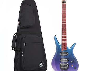 Batking Electric Travel Headless Guitar 6 String Double Locking Tremolo Tasche
