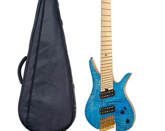 Batking Headless Electric Guitar 8-saitige Multiscale-Gitarre leuchtende Inlays