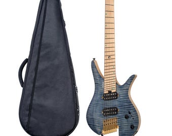 Batking Headless Electric Guitar 7-saitige Multiscale-Gitarre leuchtende Inlays