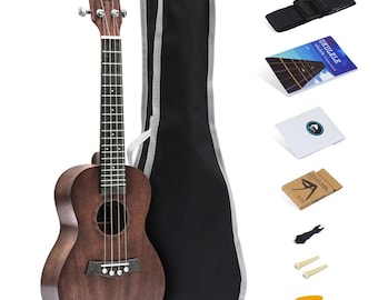 Batking Ukuleles Tenor 26'' Ukeleles Solid Top mahogany Tenor Uke Gig Bag Strap