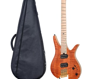 Batking Elektrische Headless Gitarre 6 Saiten Multiscale Gitarre leuchtende Inlays
