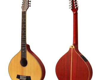 Guitare bouzouki 12 cordes avec égaliseur, table en épicéa massif, chevalet en ébène