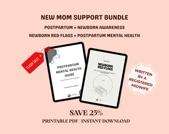 Ondersteuningspakket voor nieuwe moeders | Postpartum mentale gezondheid & waarschuwingssignalen voor pasgeborenen (pdf) | Door verloskundigen veroorzaakte babyblues | Waarschuwingssignalen