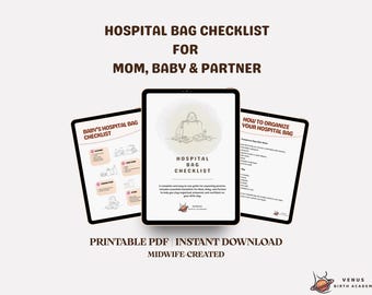 Hospital Bag Checklist for Mom, Baby, Partner (Midwife Created PDF)