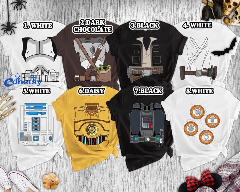 StarWars Characters Halloween Costume Shirt, Baby Yoda Darth Vader Storm Trooper Han Solo, Galaxy's Edge Shirt, Disneyland Trip 2026 image 1