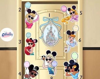 Personalized Disneyland Princess Fridge Magnet, Princess Vacation Custom Shape Magnet, Elsa Anna Tiana Princess Cruise Magnets