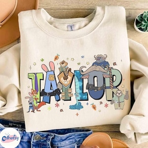 Camiseta personalizada con nombre de los personajes de Zootopia 2 de Disneyland, camiseta de Judy, Nick Wilde, Gary De_Snake, viaje familiar a Disneyland, cumpleaños de Zootopia 2 imagen 1