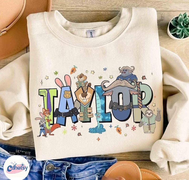 Camiseta personalizada con nombre de los personajes de Zootopia 2 de Disneyland, camiseta de Judy, Nick Wilde, Gary De_Snake, viaje familiar a Disneyland, cumpleaños de Zootopia 2 imagen 1