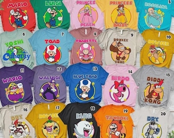 Custom Epic Universe Family Matching Shirts, Super Mario Group Matching Shirts, Personalized Universal Studio Mario Trip Tee