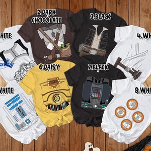 StarWars Characters Halloween Costume Shirt, Baby Yoda Darth Vader Storm Trooper Han Solo, Galaxy's Edge Shirt, Disneyland Trip 2026 image 7