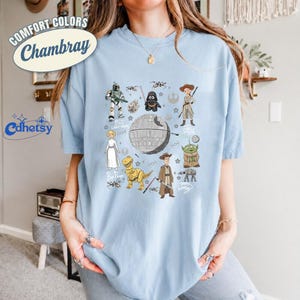 Comfort Colors Toy Story Starwars Shirt, Mashup Crossover Tee, Galactic Disneyworld Top, Disneyland Vacation Shirt, Gift for Fans image 4