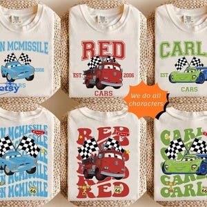 Custom Disneyland Cars Shirt, Pixar Lightning McQueen Tee, Tow Mater Tee, Disneyland Family Matching Trip Shirts, Disneyland 2026 Tee Bild 1