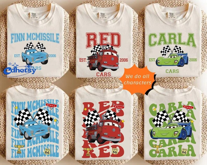 Custom Disneyland Cars Shirt, Pixar Lightning McQueen Tee, Tow Mater Tee, Disneyland Family Matching Trip Shirts, Disneyland 2026 Tee Bild 1