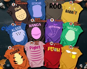 Disneyland Winnie The Pooh Characters Halloween Costume Shirts, Pooh Tigger Piglet Eeyore Halloween Tee, Group Matching 2026 Shirts