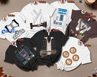 Camiseta de disfraz de Star Wars para Halloween 2026, camiseta familiar de Halloween 2026, disfraz grupal con temática de película, atuendo para viaje a Disneyworld, regalo para fans de Star Wars.