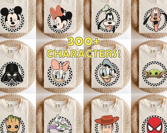 Custom Disneyland All Characters Checkered Shirts, Mickey and Friends, Disneyland Family Trip, Toy Story Starwars