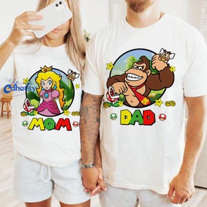 Personalized Super Mario Halloween Costume Shirt, Super Mario Family Matching Shirt, Mario Birthday Squad Shirt, Halloween Party Tee zdjęcie 3