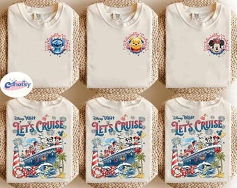 Personalized DisneyCruise Line 2026 Shirt, Mickey & Friends Family Cruise Trip Tee, Let's Cruise, DisneyWish Dream Magic Wonder Fantasy