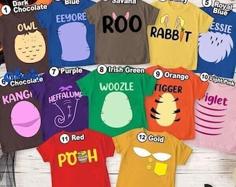 Disneyland Winnie The Pooh Halloween Costume Shirts, Pooh Tigger Piglet Eeyore Halloween Party Tee, Group Matching Shirts, Gifts for Toddler
