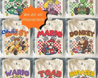 All Characters Super Mario Retro Shirt, Mario Water color Family Matching Shirt, Super Mario Birthday Trip Gifts, Epic universe