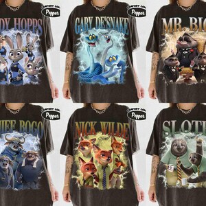 Disneyland Zootopia 2 Characters Bootleg Vintage Shirt, Judy Hopps Nick Wilde Gary DeSnake Tee, Disneyland Family 2025 Trip Shirt image 1