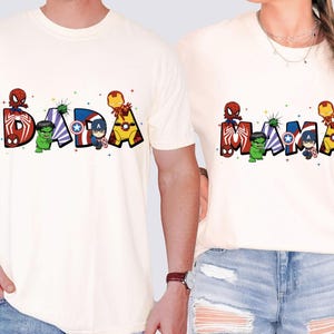 MCU Family Shirt, Avengers Mom Dad Tee, Spiderman Birthday T-Shirt, Captain America Gift, Hulk Iron Man Boy Sweatshirt image 3