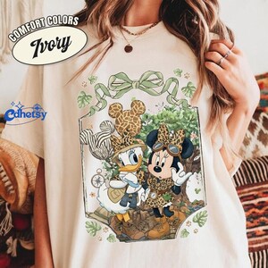 Retro Comfort Colors Minnie Daisy Animal Kingdom Shirt, Coquette Tree of Life Leopard Balloon Shirt,Disneyworld Family Matching Vacation Tee image 3