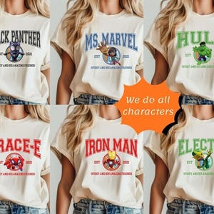 Avengers Spidey And His Amazing Friends Family Matchin Shirts, Ghost Spider Shirt, Spiderman Shirt, Avengers Superhero Shirt image 1