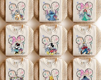 Vintage Disneyland Mickey And Friends All Characters Shirt, Magic Castle Shirt, Disneyland Family Shirts, Disneyland Vacation Shirt
