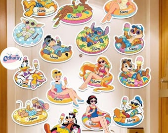 200+ Disneyland characters Summer Cruise magnet, Swimming floats Mickey & friends, Personalized 1st Cruise Magnet, DisneyCruise Magnet