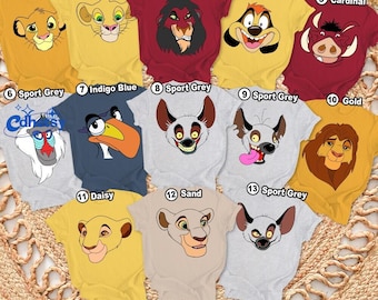 Disneyland Lion King Halloween Costume 2026 Shirt, Simba Timon Pumbaa Large Face Outline Tee, Mickey's Not So Scary, Halloween Matching Tees