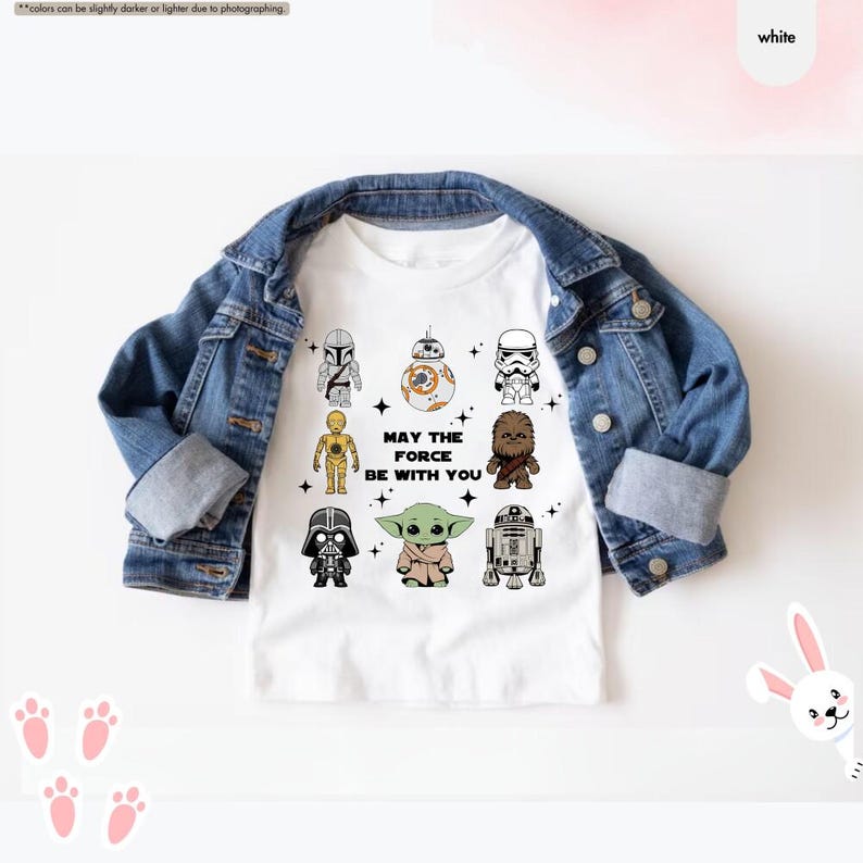 Chemise StarWars pour jeunes, chemise StarWar May The 4th Be With You, voyage à Disneyland, voyage StarWar Galaxy Edge, chemise de fan mandalorienne, bébé Yoda image 3