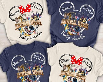 Custom Universal Studios Shirts, Universal Studios Family Birthday Shirt, Universal Studios Family Shirts 2026, Disneyland Family Vacation