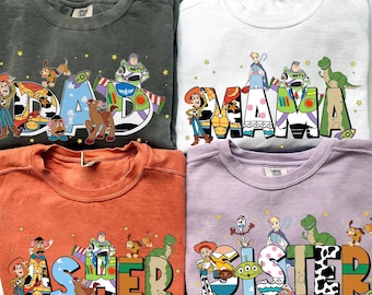 Custom Name Toy Story Family Matching Comfort Colors Shirt, Disneyland Mom Dad T-shirt, Personalized Disneyland Trip, Disneyland Shirt