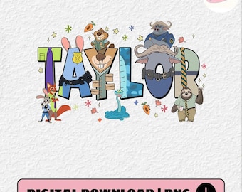 Personalisierter Name Disneyland Zootopia 2 Charaktere PNG, Judy Nick Wilde Gary De_Snake PNG, Disneyland Familienausflug, Zootopia 2 Geburtstag